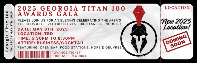 2025 Georgia Titan 100 Awards Ticket Banner Image